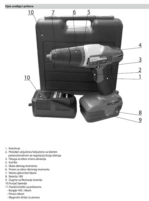 Aku bušilica AK18-Li 120300390