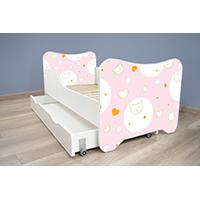 Kliknite za detalje - Dečiji krevet sa dušekom, letvicama i fiokom happy Kitty 140x70 cm 