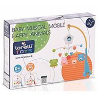 Kliknite za detalje - Lorelli Muzička vrteška za bebin krevetac Happy Animals orange 10310260002