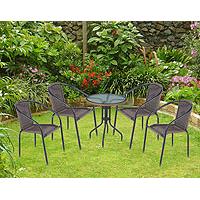 Garnitura od wicker ratana Fidel 4 stolice i sto�i�