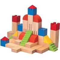 Kliknite za detalje - Plan Toys drvene kocke Zamak 46 delova 5527