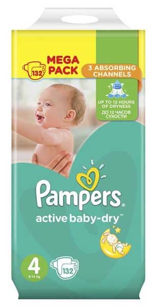 Pelene Pampers Active MB 4 Maxi 8-14kg 132 kom.
