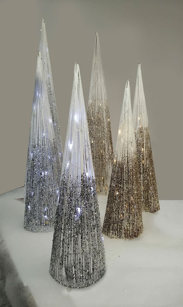 Svetleća LED Srebrna Kupa 60 cm Shiny Cone