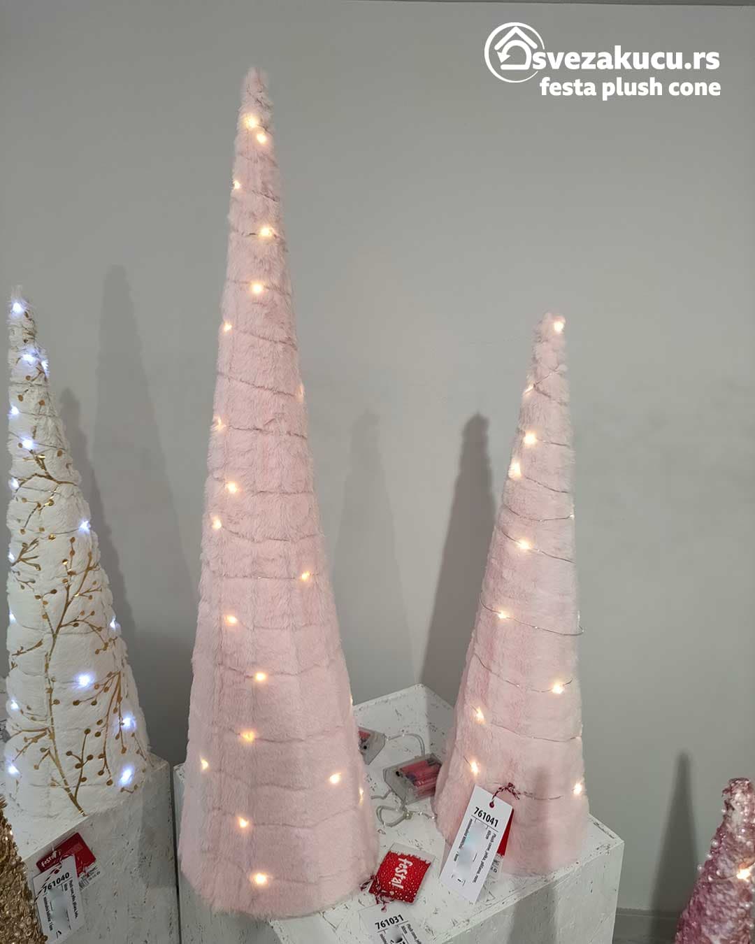 Svetleća LED Kupa Plush Cone 60 cm Roze