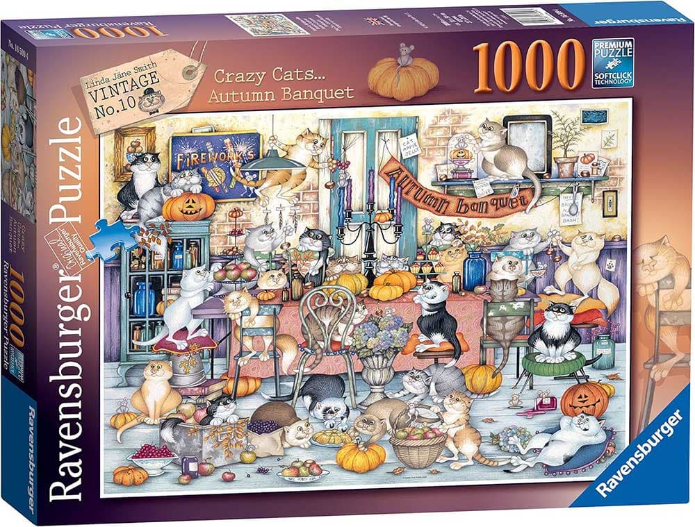 Puzzle slagalica 1000 delova Lude mačke na Jesenjem banketu Ravensburger 16509