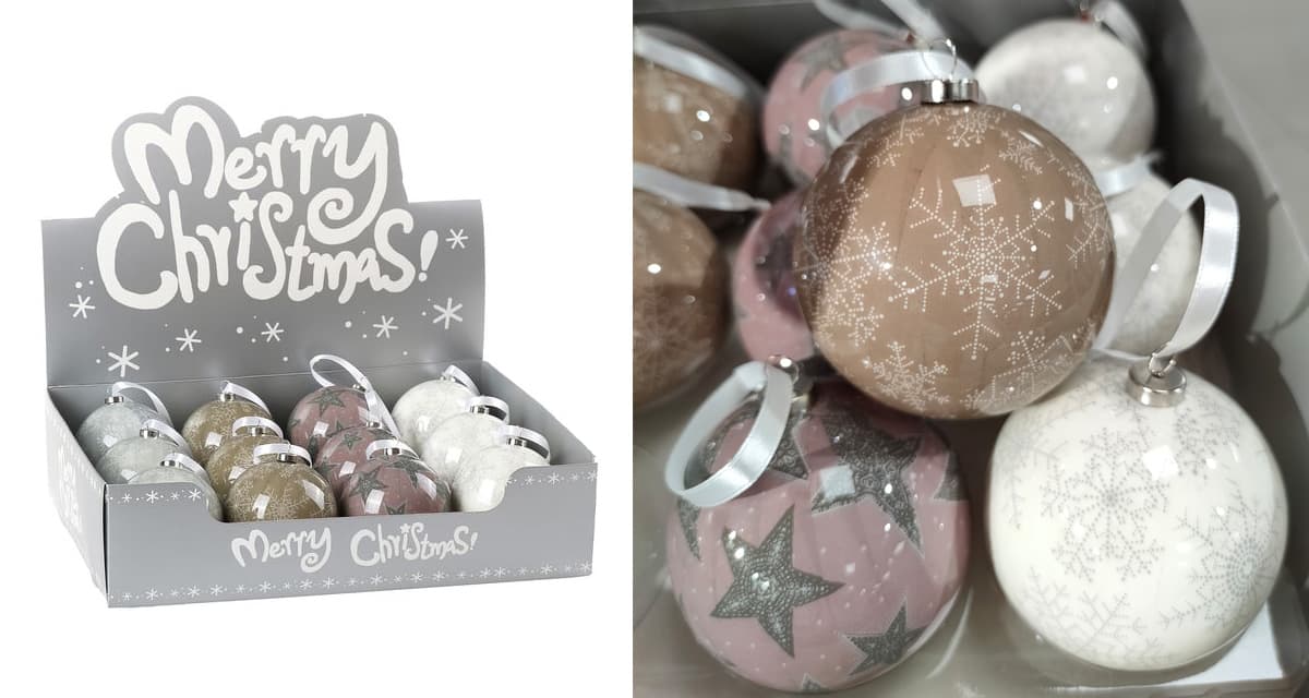 Ukrasi za jelku - moderne pastelne boje - 12 komada