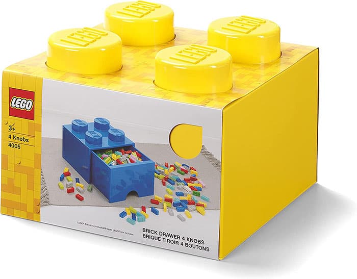 Kutija - fioka za odlaganje LEGO® Kocka 4 25x25x18cm žuta 4005