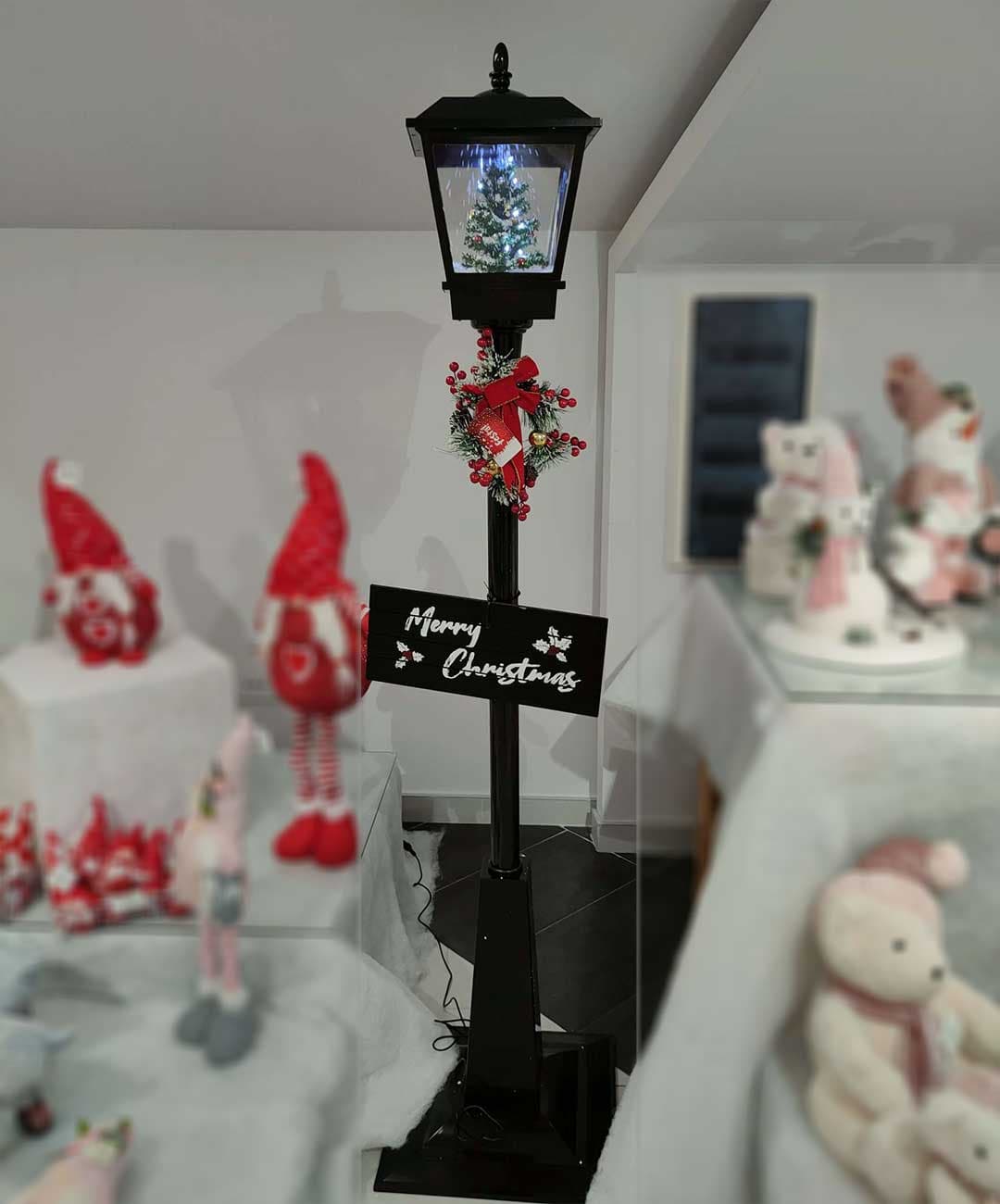 Ulična Novogodišnja Lampa sa Snegom i Melodijama - Black 180 cm