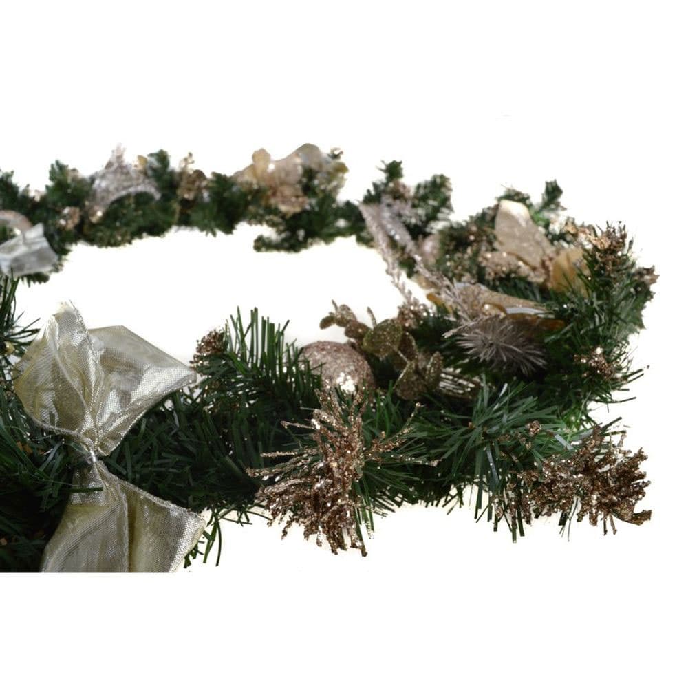 Kućna dekoracija - Novogodišnja girlanda sa zlatnim ukrasima 180cm