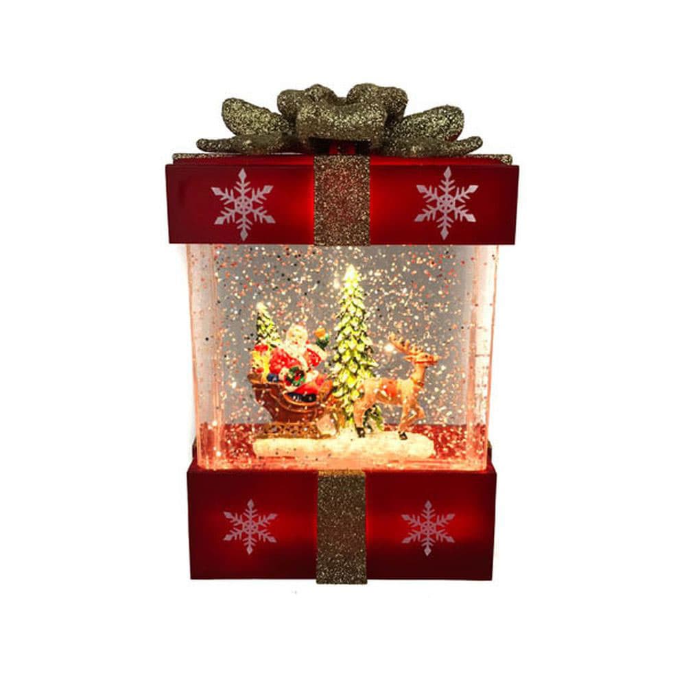 Novogodišnja dekoracija sa LED svetlom i konfetama Poklon