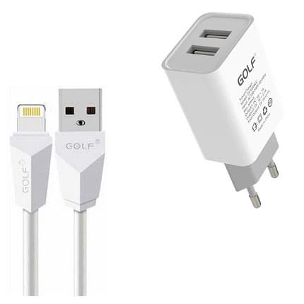 Golf GF-U206 kućni USB punjač sa USB kablom za iPhone
