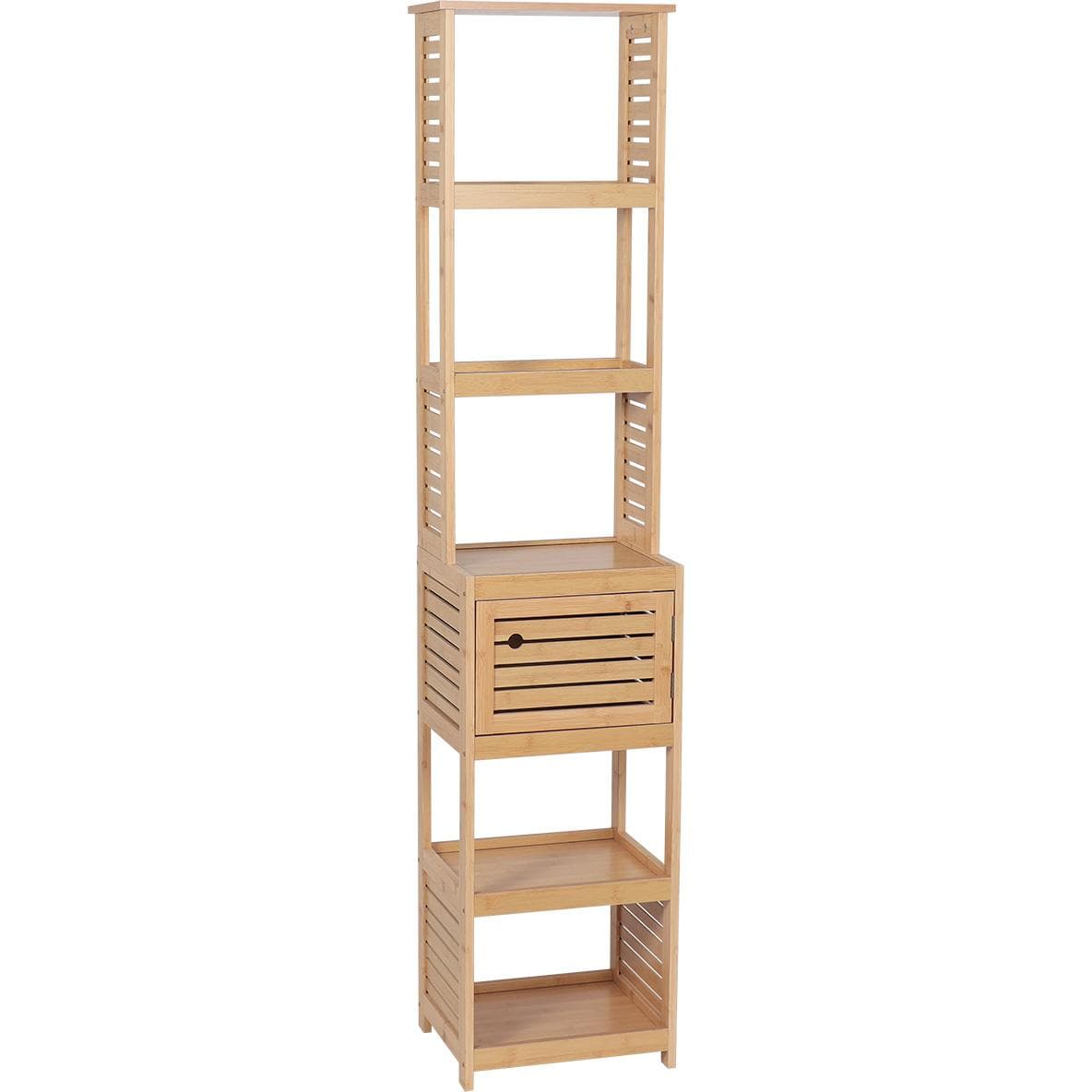 Stubni Kupatilski Ormarić 1 Vrata i 5 Polica Trinidad 38,5x30x170cm Mdf Bamboo