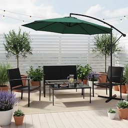 Viseći Rotirajući Suncobran sa UV 50+ zaštitom Prečnika 3 m i Mehanizmom - Zeleni