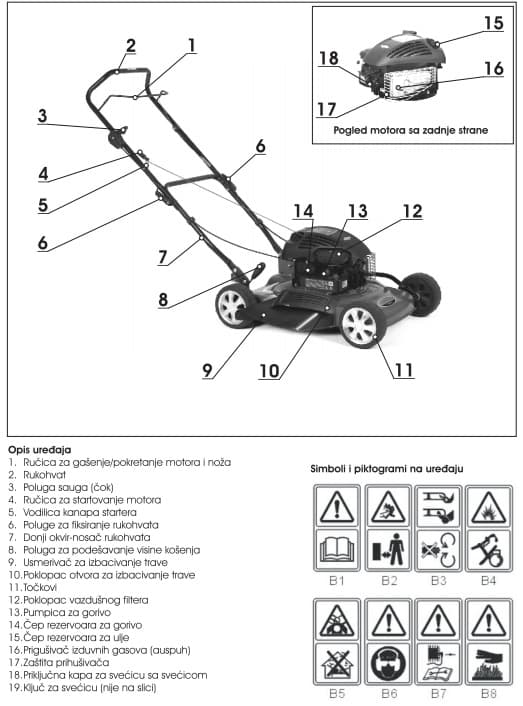 Benzinska kosilica za travu BriggsStratton motor WBM500BS 78550090