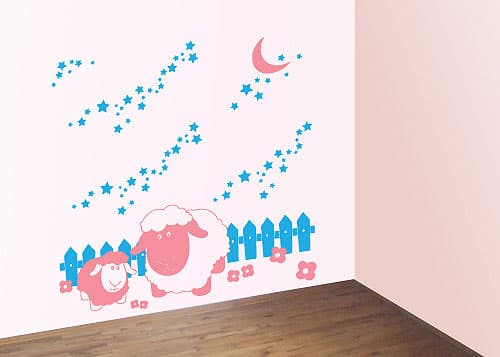 Zidni tatoo Sweet Lullaby D02 170x120cm FF99FF 47A7DE