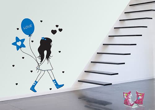 Zidni tatoo Girl With Baloons D06 90x120cm 1E235D A0001C