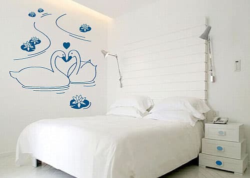 Zidni tatoo Swans R01B 60x72cm C0C7C3