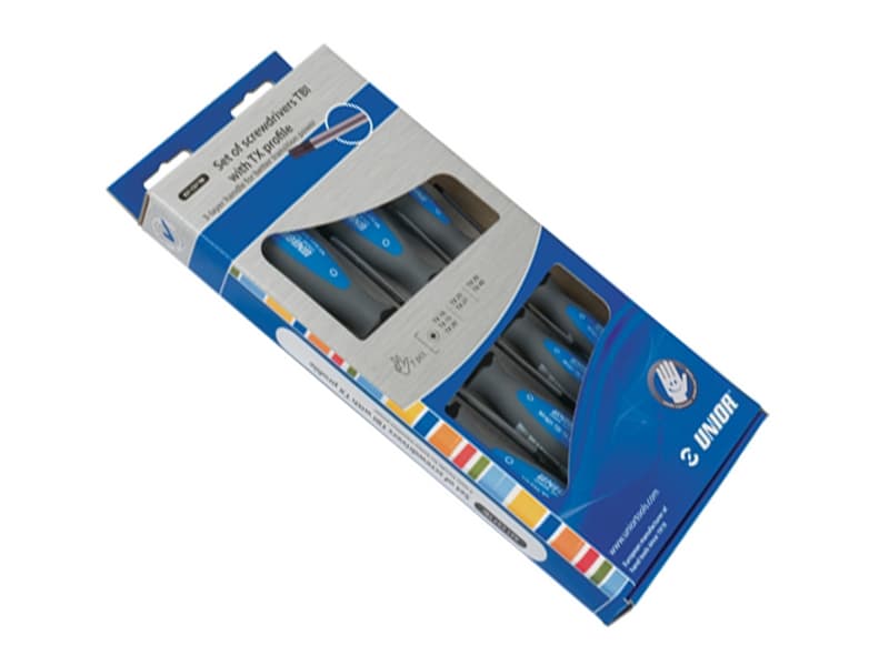 UNIOR Garnitura izvijača Torx TX10-TX40, 7 delova, TBI ručka, art. 621CS7TBI 612300