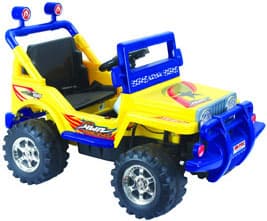 Džip jednosed na akumulator žuto-plavi Q3128