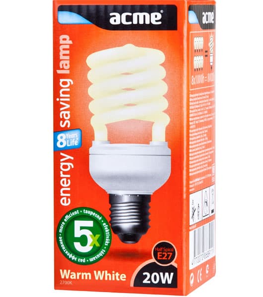 Acme Štedljiva sijalica Half Spiral E27 20W 10000h 14ESHS20WE27