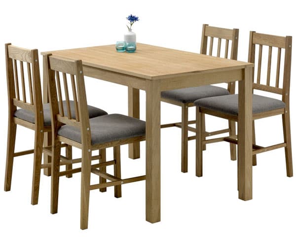 Trpezarijska garnitura PRESCOTT sto D115cm + 4 stolice