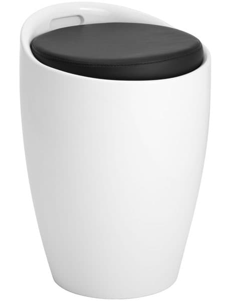 Stolica Maddox bela visoki sjaj/crna