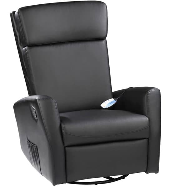 Masažna fotelja York od crne veštačke kože