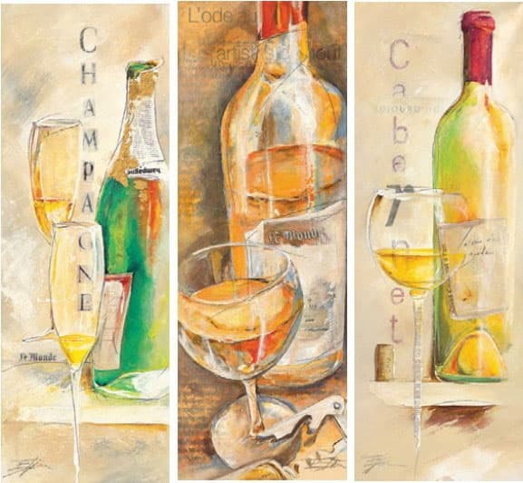 Triptih vina 25 x 70 cm