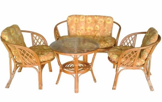 Garnitura od prirodnog ratana dvosed + sto + 2 stolice 1330061