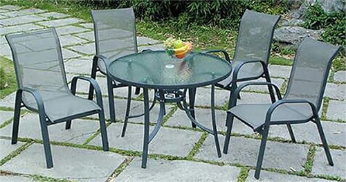 Baštenska Garnitura Lycia 4 Stolice i Sto Sa Staklom