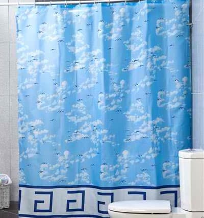 Tekstilna zavesa za kadu Birds Plava