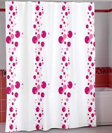 Tekstilna zavesa za kadu Bubble roze