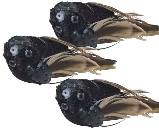 Novogodišnji ukrasi crne sove 3kom/p