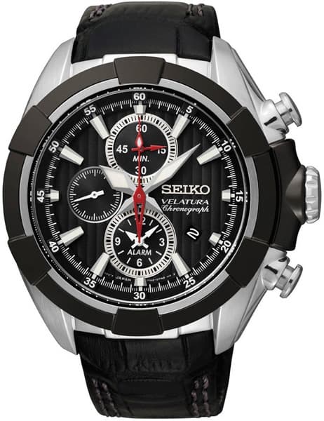 Seiko sportski muški ručni sat sa kožnom narukvicom Velatura SNAF39P2