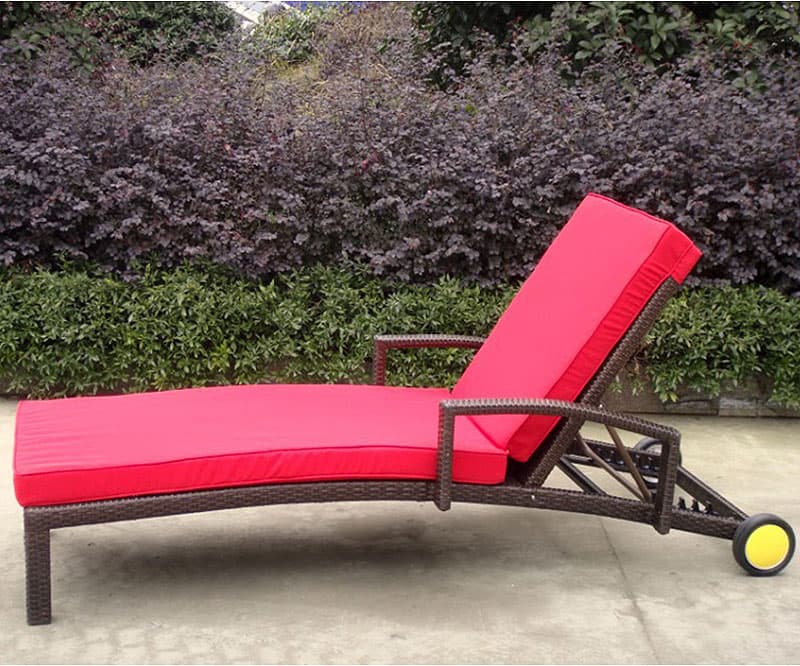 Ležaljka od Ratana Sa Jastukom i Točkovima - Lux