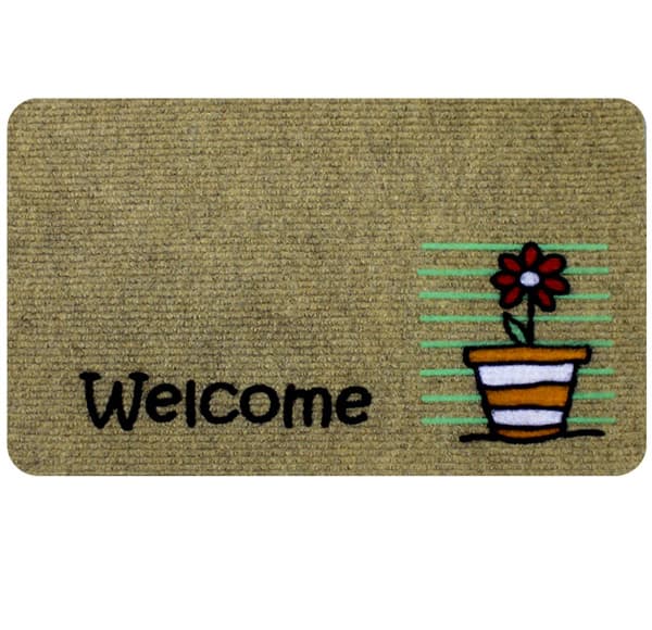 Otirač 40 x 60 Flock Četvrtasti krem Flower pot