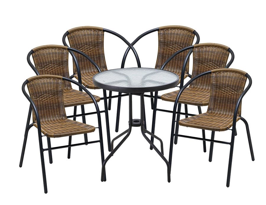 Garnitura od Ratana Wicker - 6 Stolica + Sto - Cristobal 6