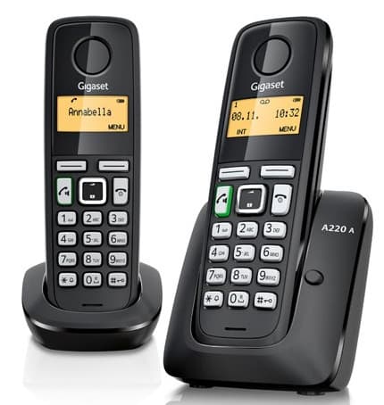 Bežični fiksni telefon Gigaset A220A Duo Black