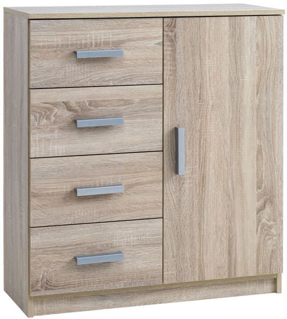 Komoda Rosto 4 fioke 1 vrata boja hrasta