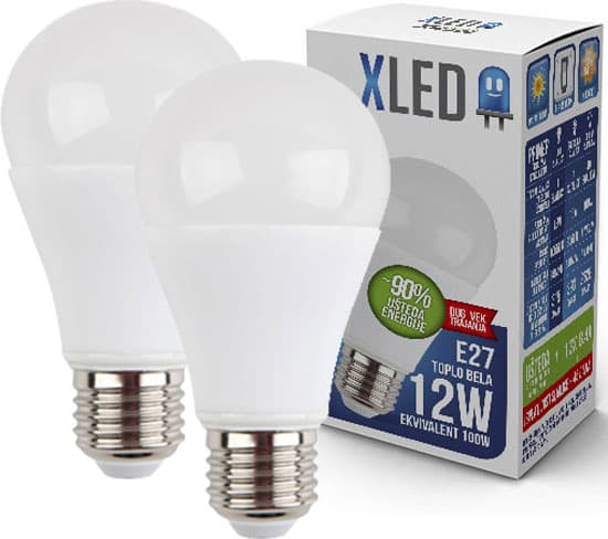 LED Sijalica XLED E27 12W Toplo bela 1055Lm 21176 2kom.