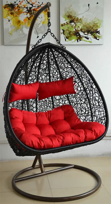 Viseća Ljuljaška - Dvosed Od Pletenog Wicker Ratana Sa Jastucima - Ragusa