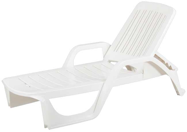 Ležaljka Zanzibar sa podesivim naslonom Bela