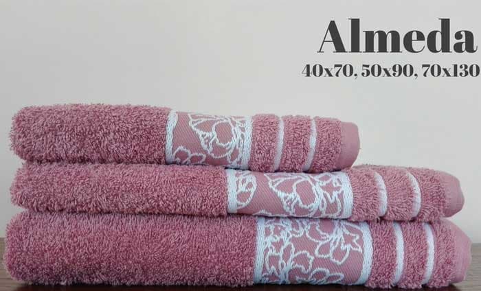 Set 3 peškira Almeda lavanda 40x70 50x90 70x140