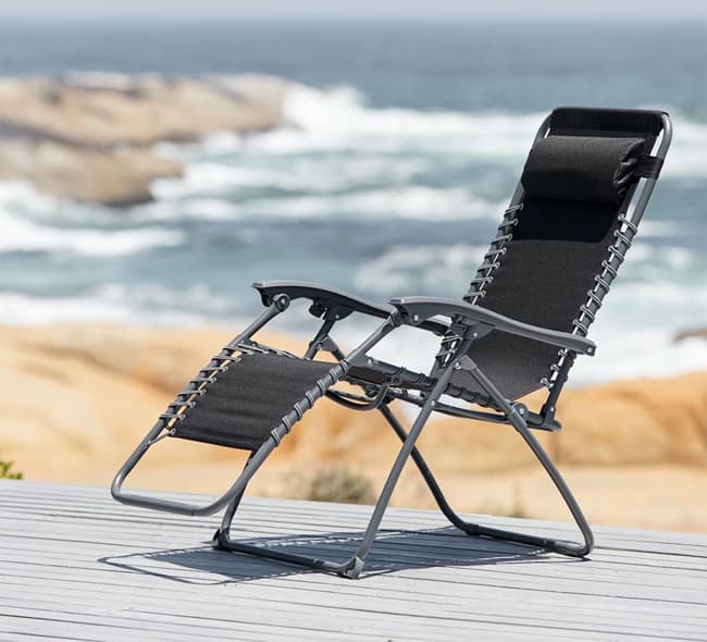 Stolica Ležaljka Camfold crna