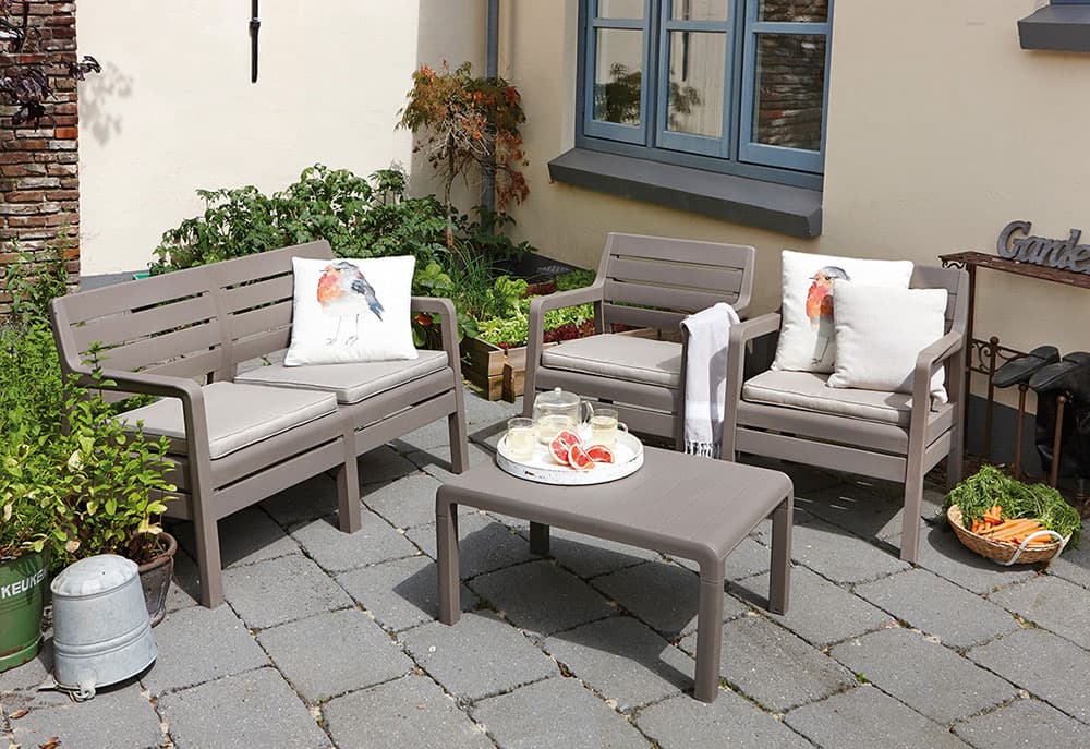 Baštenska Garnitura Delano by Curver 2 Fotelje, Klupa i Sto - Kapućino