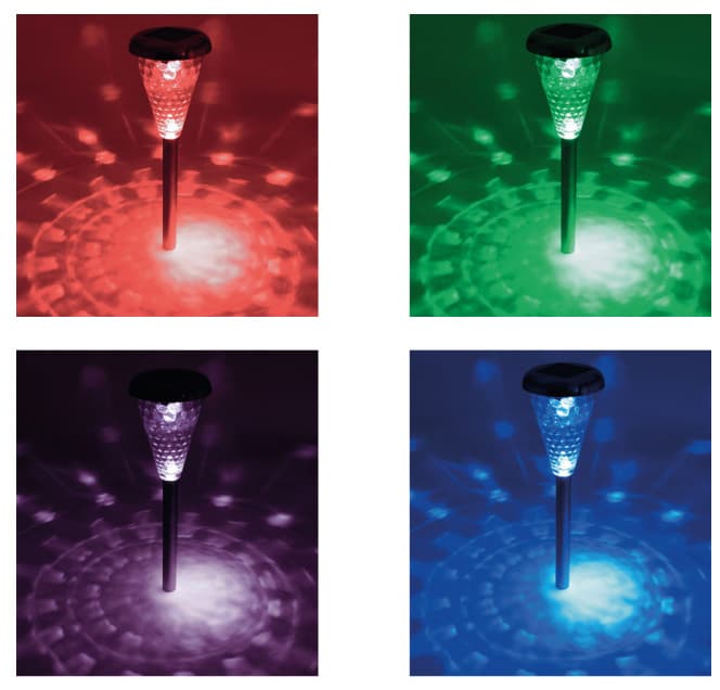 Višebojne baštenske solarne lampe komplet 4 kom