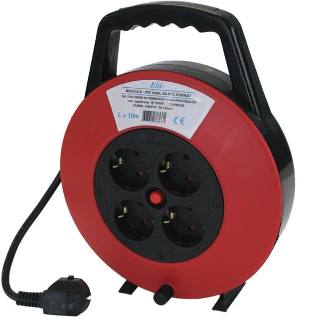 Produžni kabl na motalici sa šuko utičnicama 10m Elit EL6890