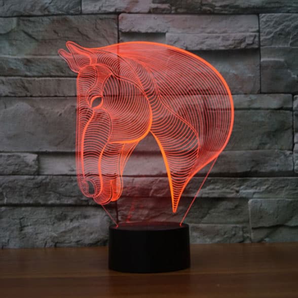 3D LED Lampa Illusions by Black Cut Red Horse