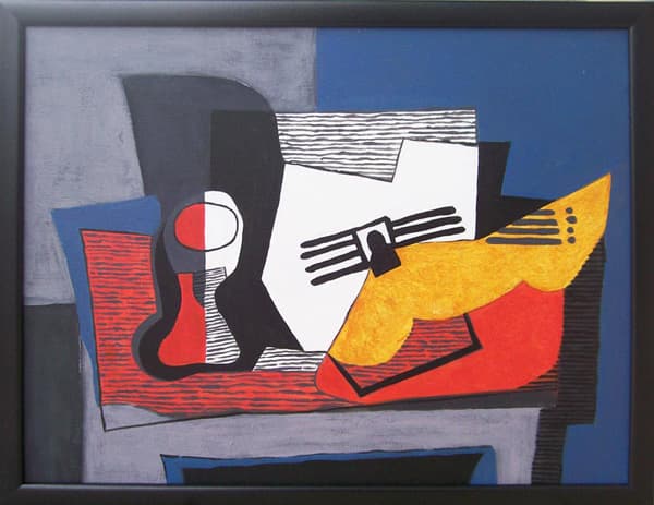 Reprodukcija dela Pabla Pikasa: Mrtva priroda sa gitarom - akril