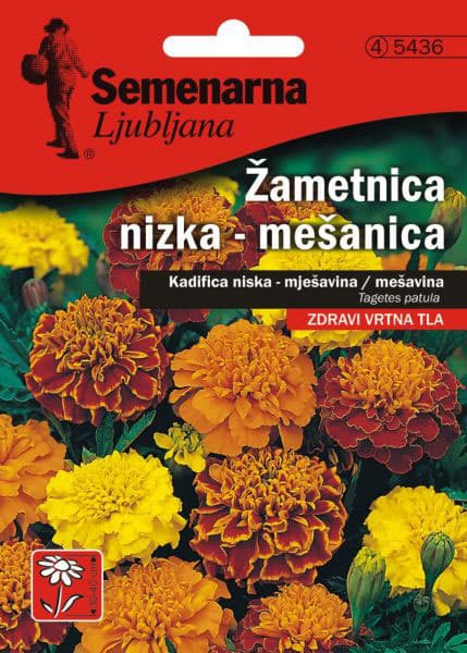 Seme za sadnju - cveće Kadifa niska - mešavina - Tagetes patula 5436